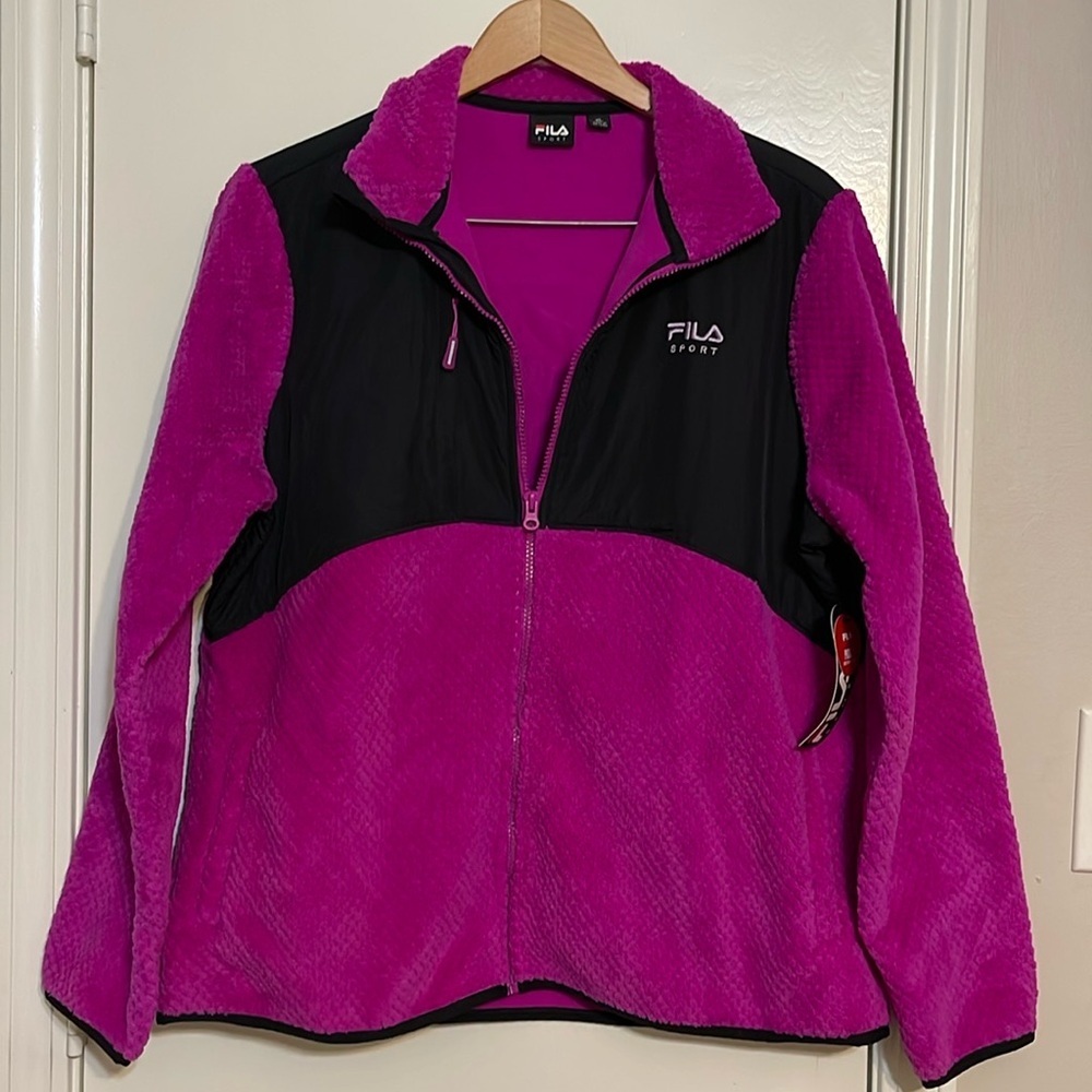 FILA SPORT Women Pink/black  Fleece Jacket Size xl